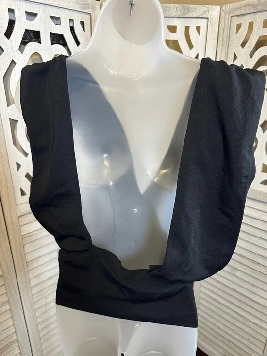 Trouvé Black Deep V sleeveless blouse Size M - Picture 7 of 12